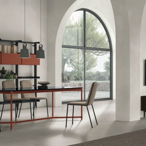 “TIME UNIT_TI 131 by Tomasella – modern Italian wall unit with vertical shelving, closed storage, and sleek contemporary design”