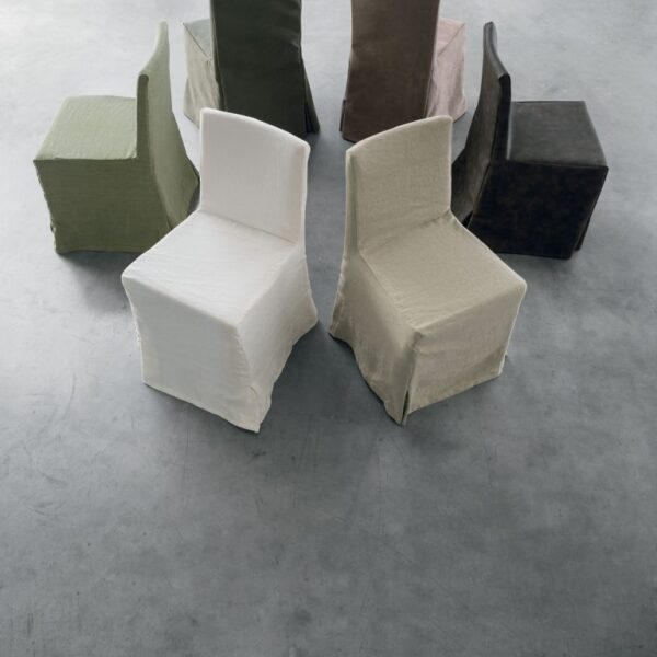 “Tiffany Gonna chair by Tomasella – elegant Italian dining chair with tailored skirted upholstery and refined silhouette”