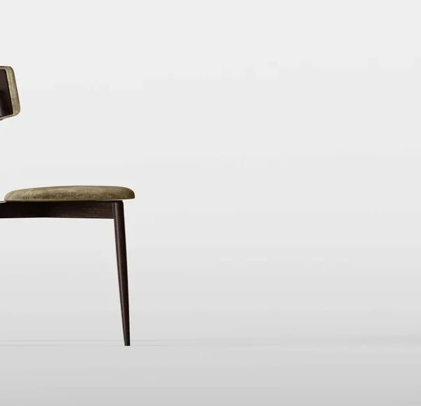 Modern Italian dining chair AW by Tonelli Design, featuring solid ash wood frame with turned legs, upholstered seat and curved backrest with cordon stitching, available in Royal Oak, Michigan.