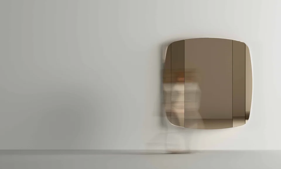 Mirror Barcode by Tonelli Design, modern glass and metal design, Troy Michigan.