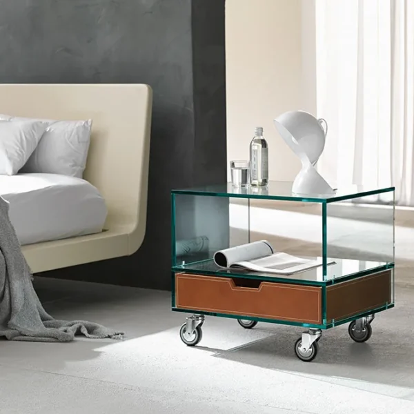 Bedside Table Skyscraper by Tonelli Design, luxurious Italian craftsmanship, Royal Oak Michigan.