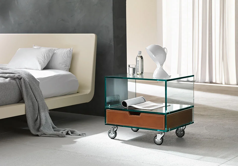 Bedside Table Skyscraper by Tonelli Design, luxurious Italian craftsmanship, Royal Oak Michigan.