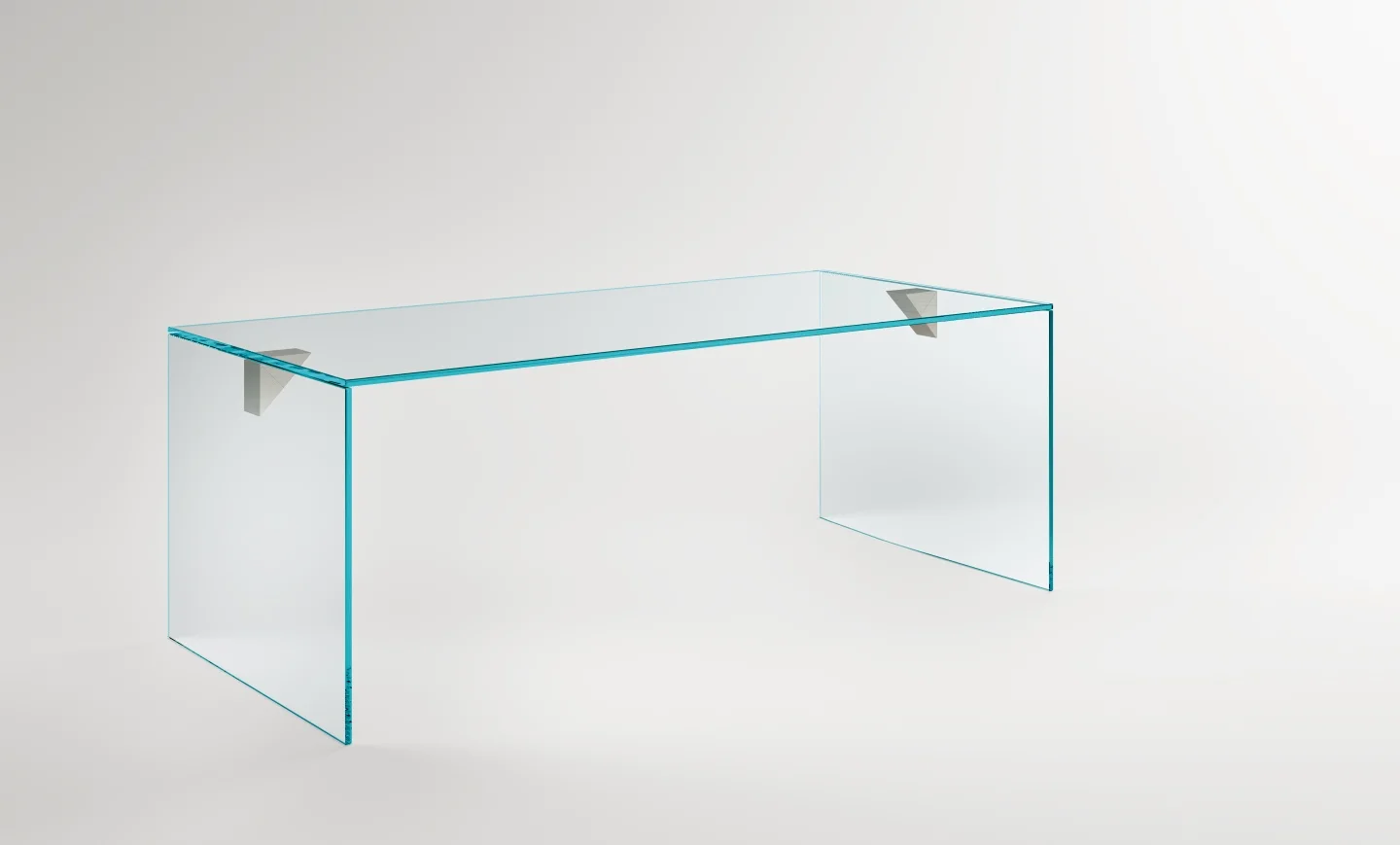 Modern Italian modular shelving unit Logic by Tonelli Design, featuring transparent or extra-clear glass with anodized aluminum joints, available in Royal Oak, Michigan.
