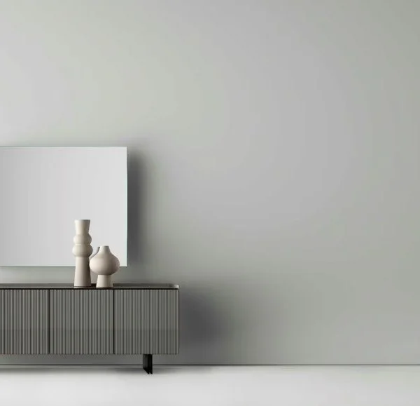 Split Mirror by Tonelli Design, contemporary glass design, Troy Michigan.