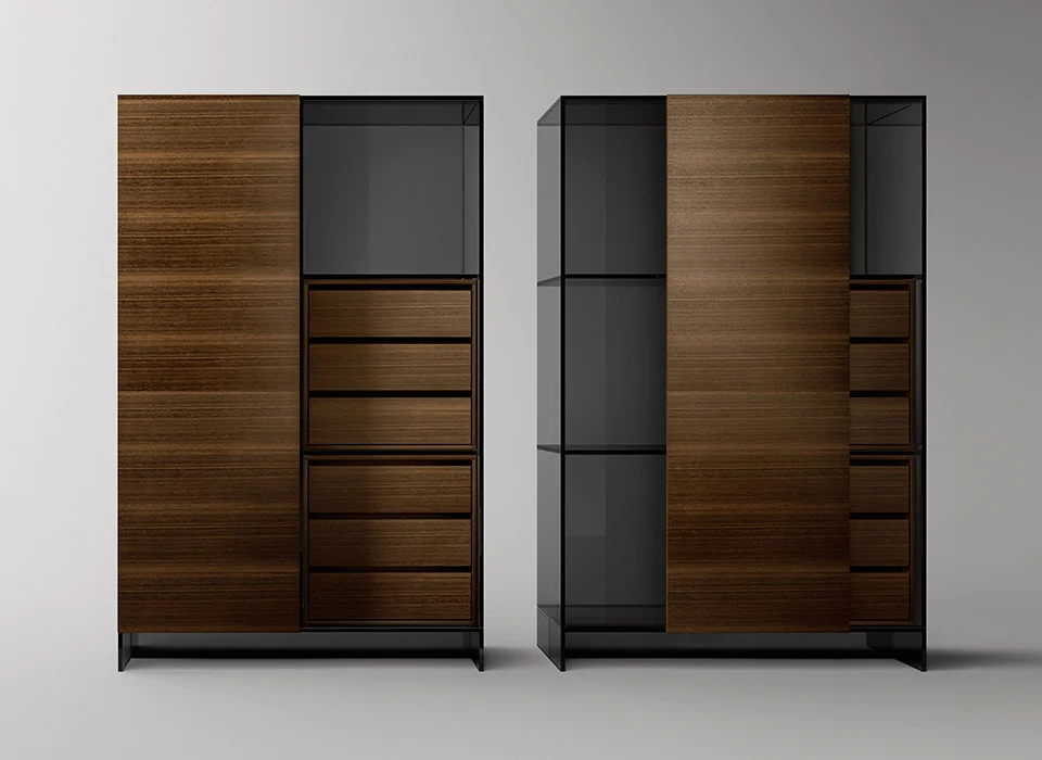 Cupboard Shoji Cabinet by Tonelli Design, modern glass and wood design, Troy Michigan.