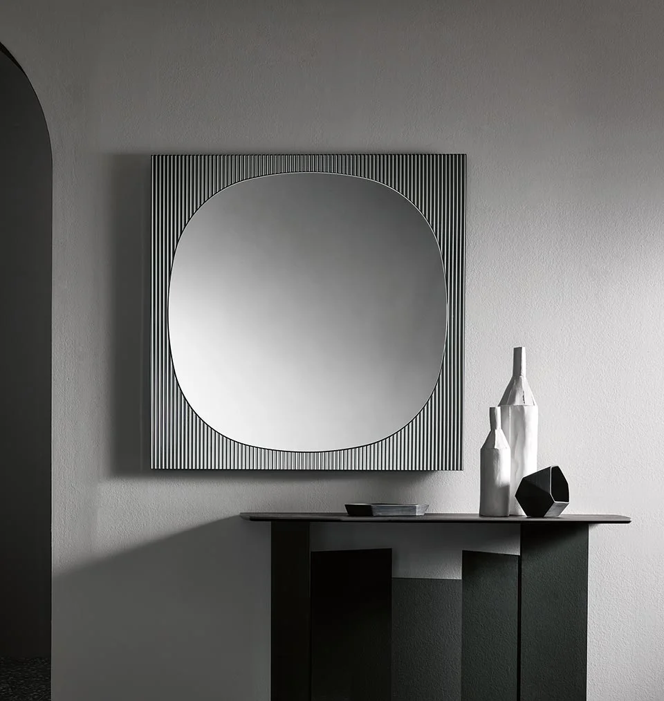 Mirror Bands by Tonelli Design, elegant circular glass design, Troy Michigan.