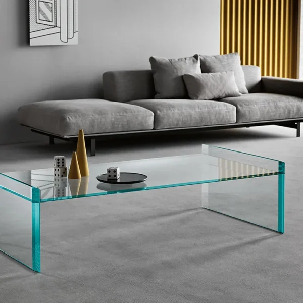 Tonelli Design Low Table Quiller, luxurious glass table, Birmingham Michigan.