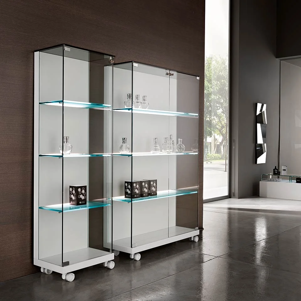 Medora Display Cabinet by Tonelli Design, modern glass and wood design, Troy Michigan.