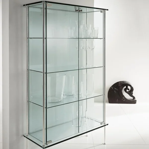 Tonelli Design's "Shine" is a brilliant glass display cabinet, ideal for showcasing your items. Modern Italian luxury for sophisticated Royal Oak homes.