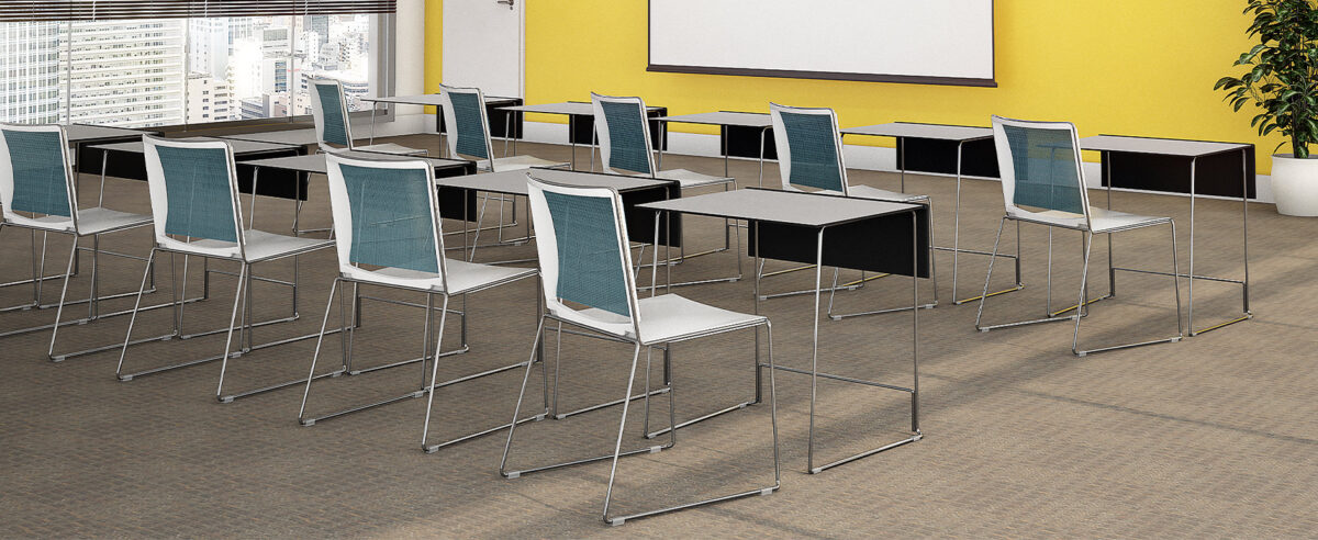 “Via Seating Splash ergonomic office chair with polished aluminum frame at Troy Michigan display”