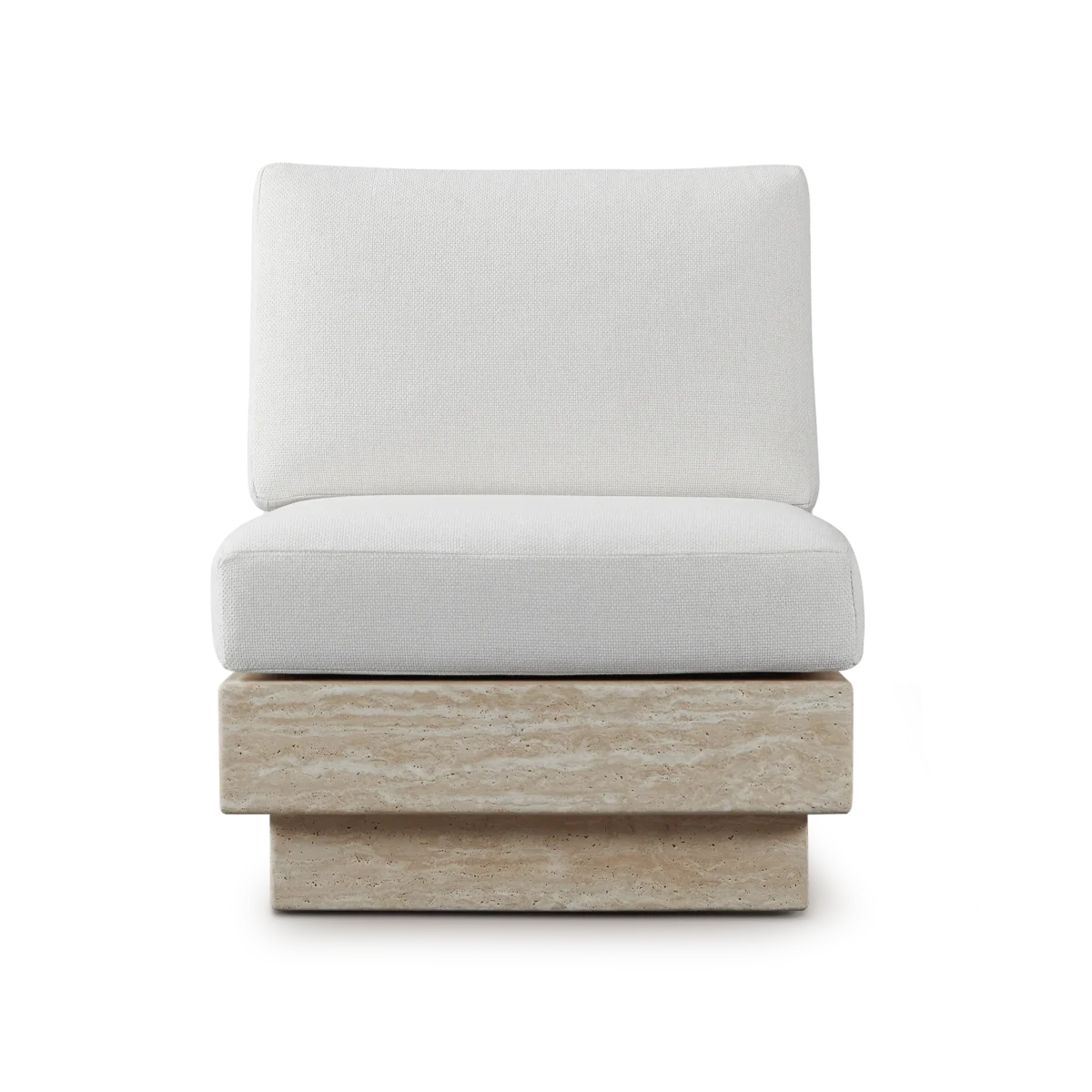 “Harbour Tulum Lounge Chair – travertine-toned modular outdoor piece with weather-resistant materials”