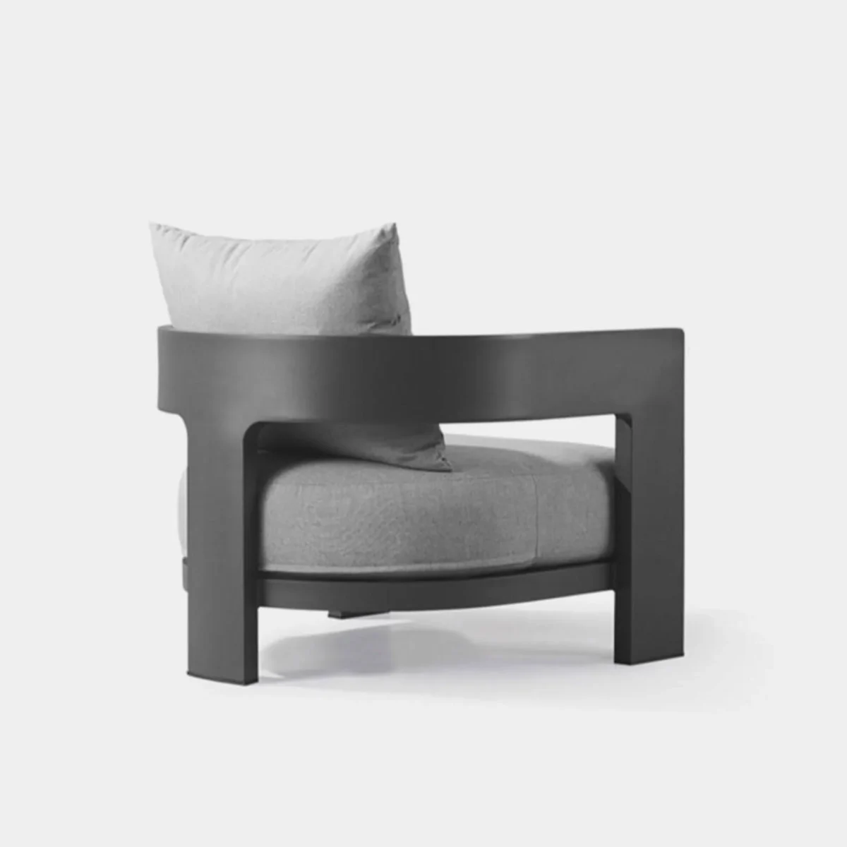 “Elegant Victoria lounge chair by Harbour – aluminum outdoor seating with architectural silhouette”