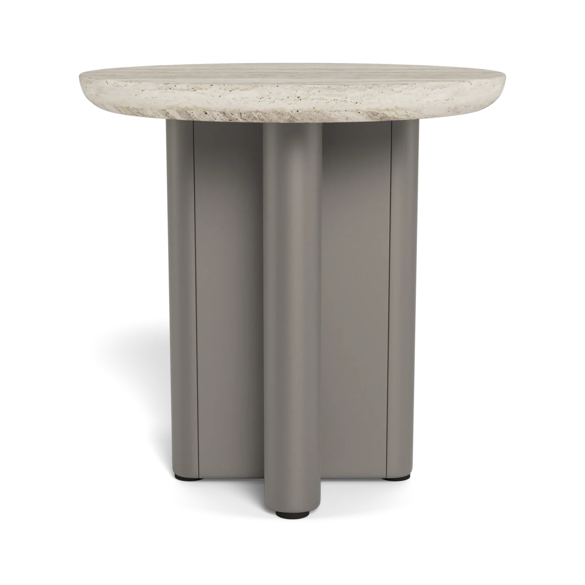 “Outdoor setting with Victoria Aluminum Round Side Table – modern and functional accent piece”
