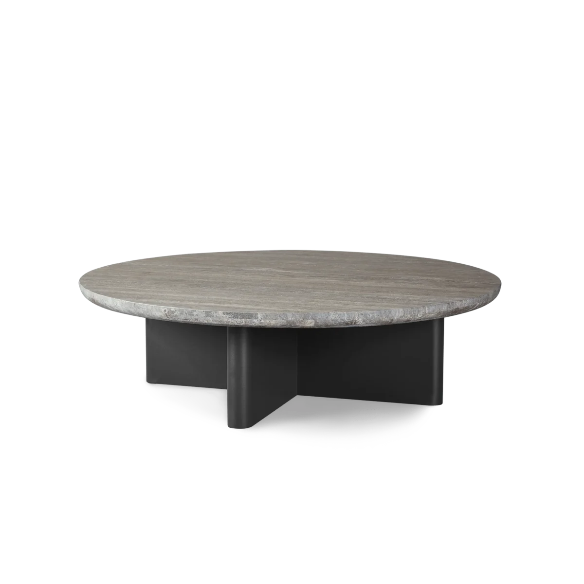 “Contemporary round stone coffee table by Harbour – Victoria collection for stylish outdoor living spaces”