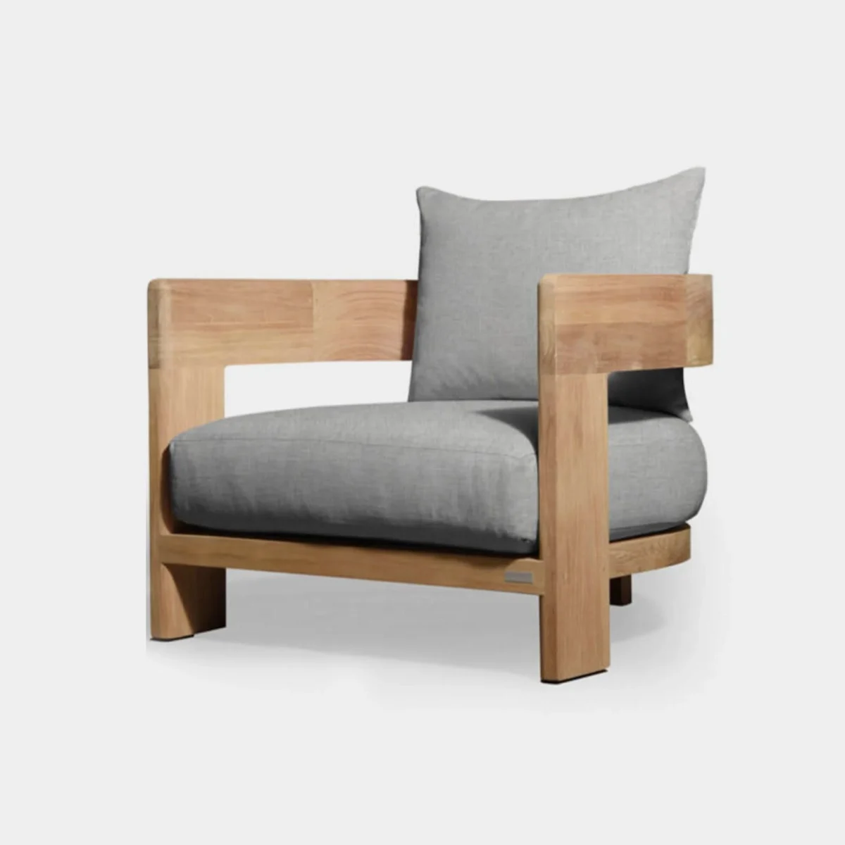 “Victoria Lounge Chair by Harbour – solid teak frame with clean lines and sculpted comfort for outdoor relaxation”