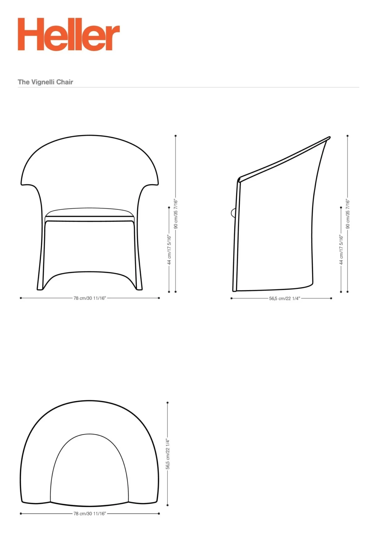 Vignelli Chair - Limited Edition by Heller, exclusive design for luxury spaces in Troy, Michigan.