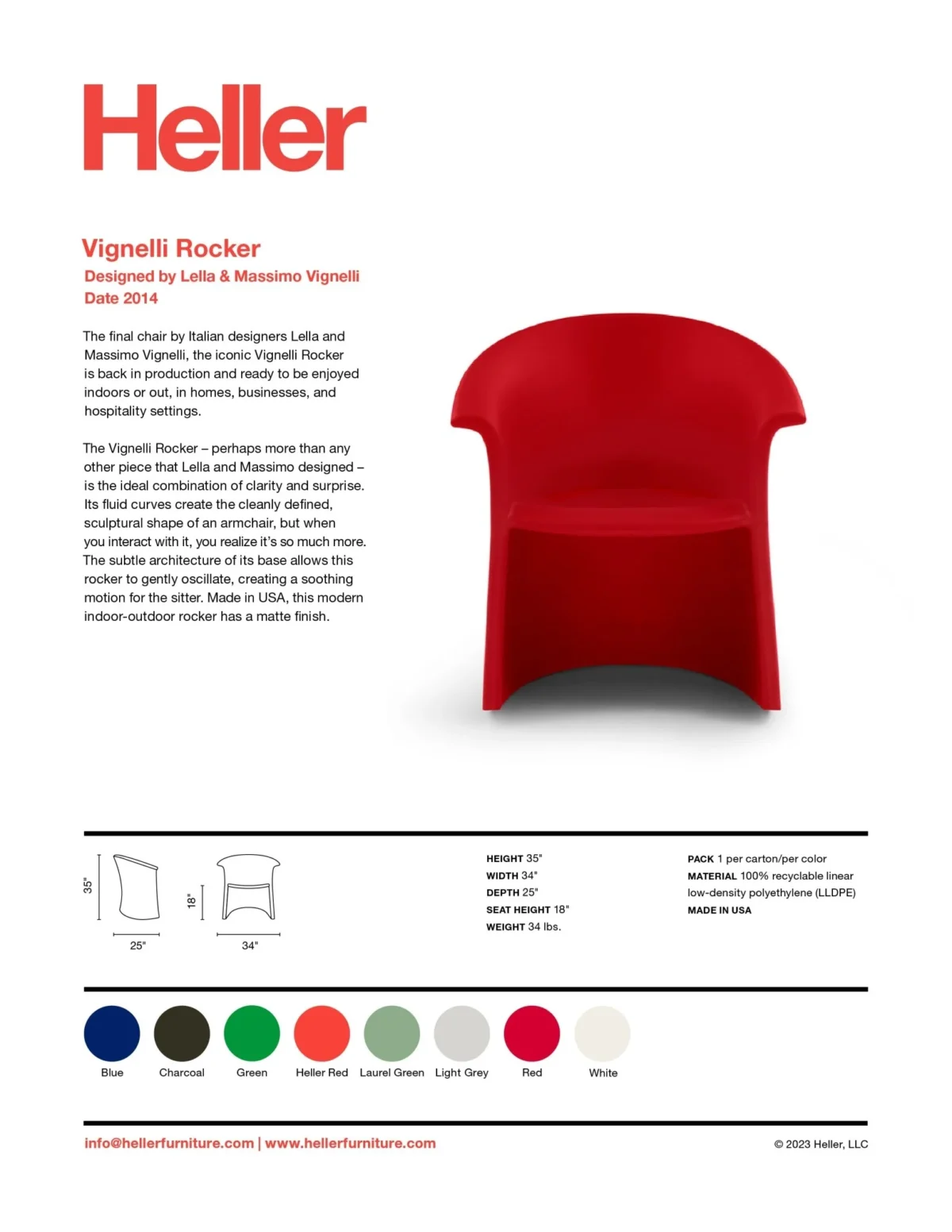 Vignelli Rocker by Heller, chic and comfortable for contemporary Troy, Michigan spaces.