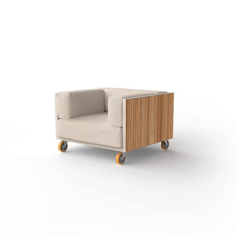 "Vondom VINEYARD chair combining sturdy frame construction with a cozy modern lounge feel."