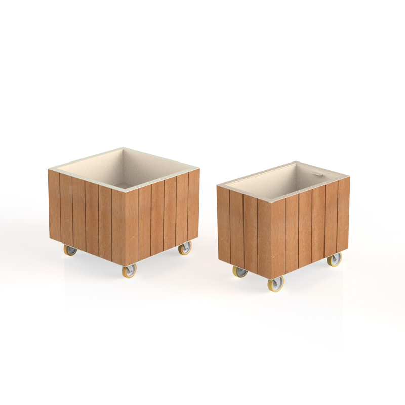 Luxury contemporary Vineyard linear planters by Vondom, designer outdoor garden elements for Birmingham, Michigan.