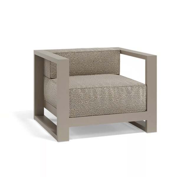 "POSIDONIA lounge chair by Vondom crafted for cozy, nature-inspired outdoor settings."