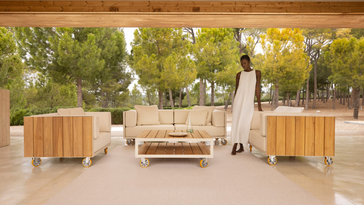 Contemporary VINEYARD Sofa by Vondom Italian outdoor seating at Birmingham Michigan terrace