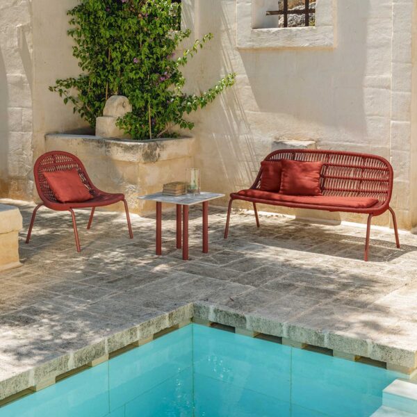 Panama Living Armchair by Talenti – modern Italian outdoor chair with woven rope design and deep cushions