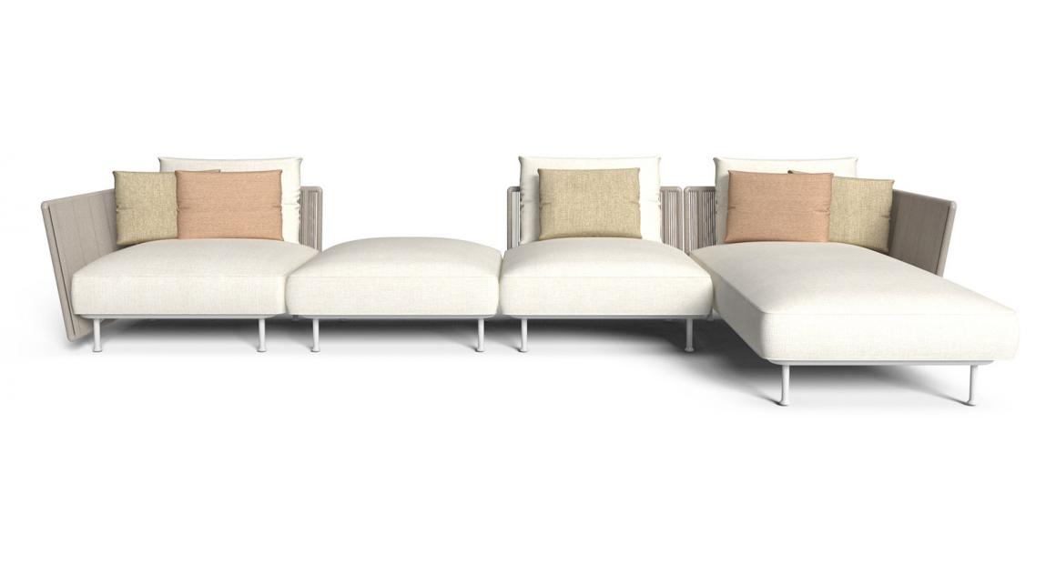 "Coral Modular Sofa by TalentiSpa ideal for creating chic and comfortable outdoor lounge areas."