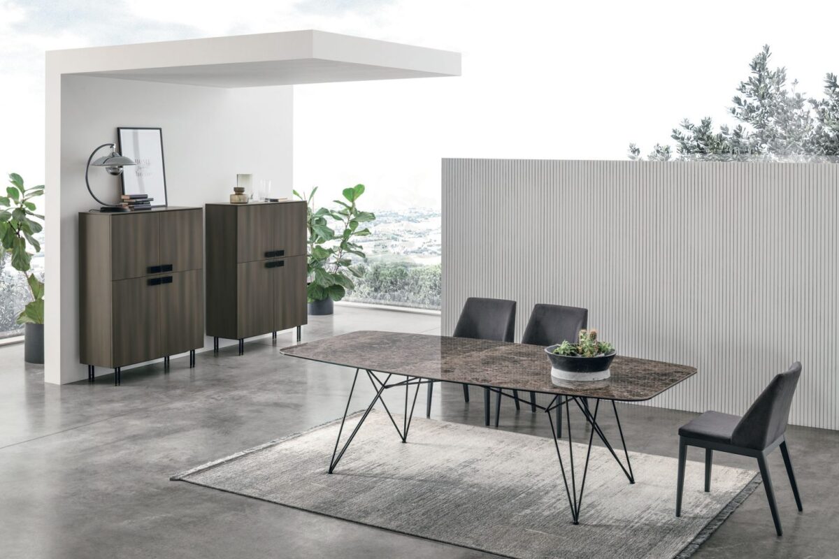 “Wire table by Tomasella – modern Italian table with lightweight metal base and sleek minimalist tabletop”