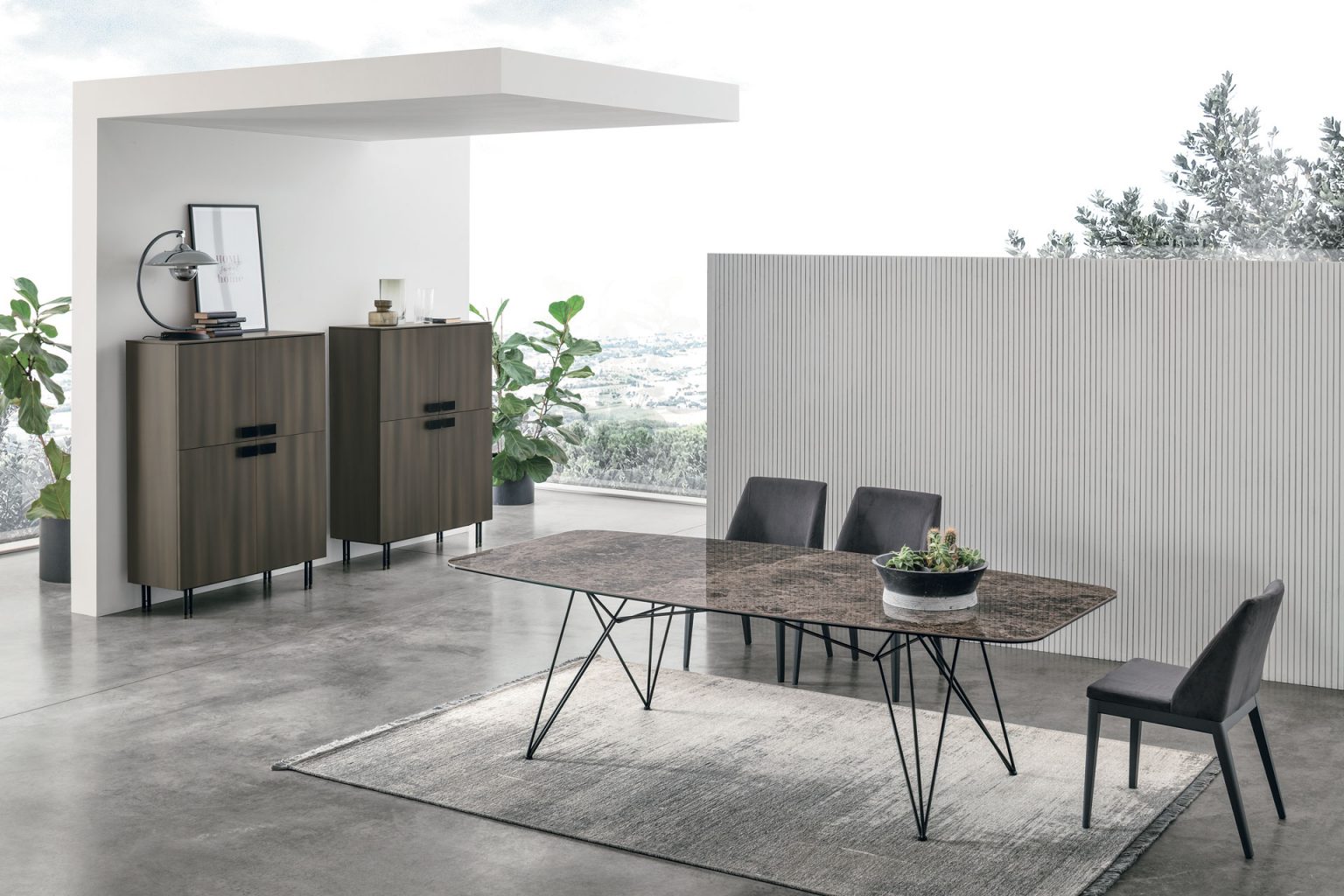 “Wire table by Tomasella – modern Italian table with lightweight metal base and sleek minimalist tabletop”