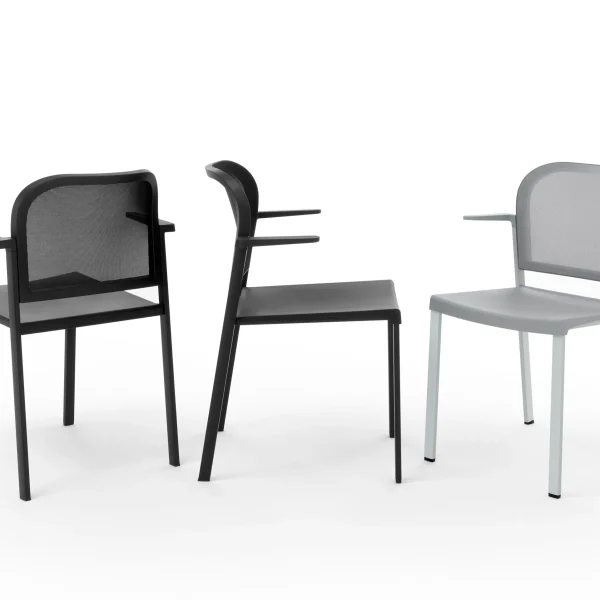MAKEUP NET PLASTIC | Chair with armrests By Diemmebi