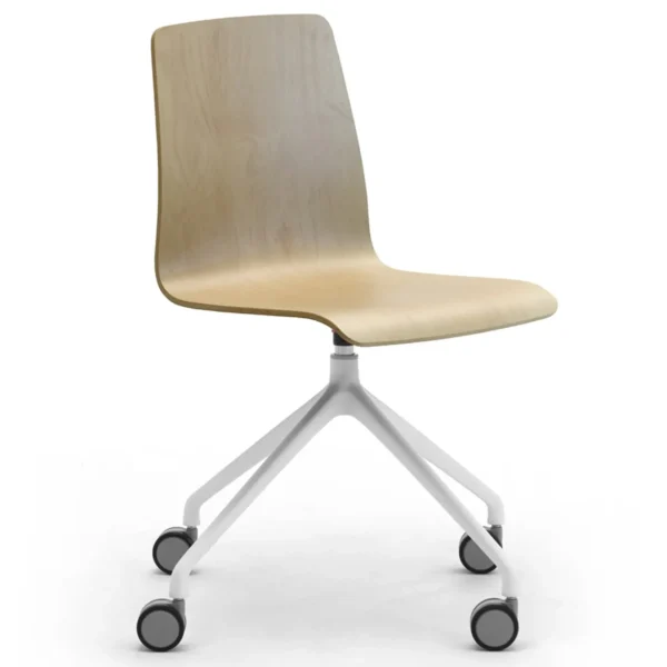 ZEROSEDICI WOOD | Chair with castors By Leyform
