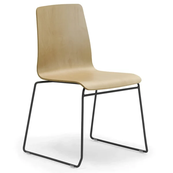 ZEROSEDICI WOOD | Sled base chair By Leyform
