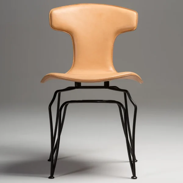 JOLE | Tanned leather chair By Mantellassi 1926