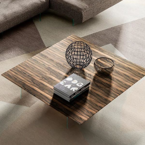 AIR XGLASS | Square coffee table By Lago