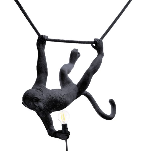THE MONKEY LAMP BLACK SWING By Seletti