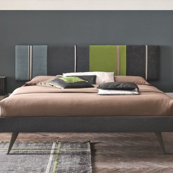 DIAGONAL | Bed with upholstered headboard By Tomasella