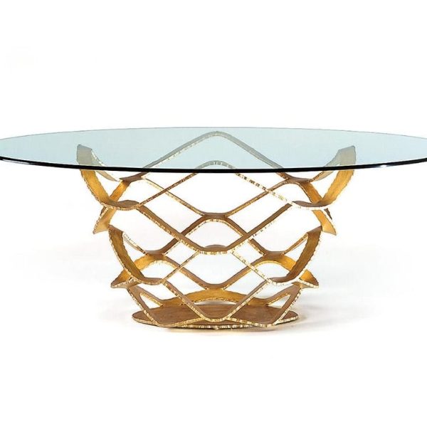 NEOLITICO | Glass and iron table By Reflex
