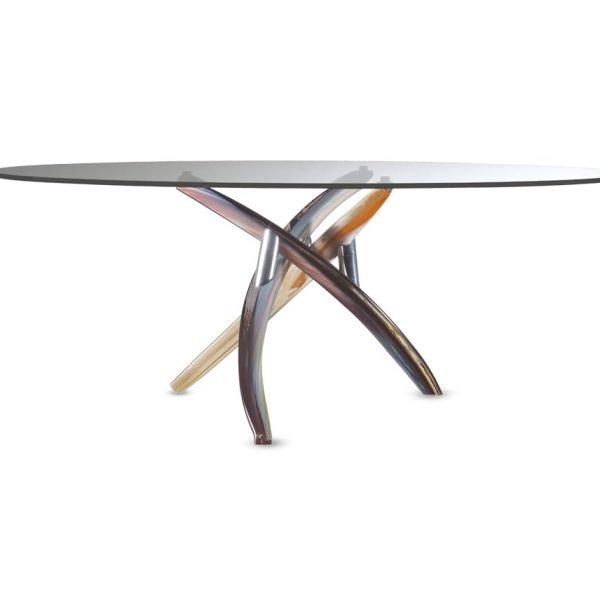 FILI D'ERBA | Glass table By Reflex