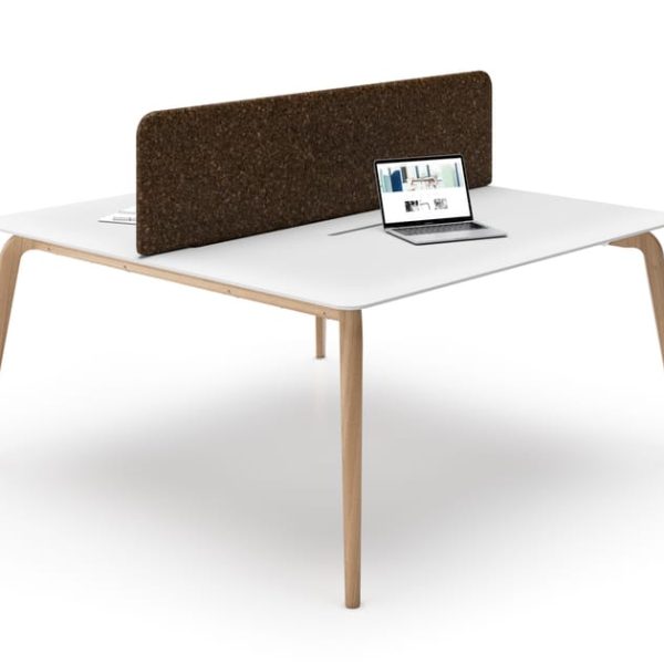 WOODLEG | Office desk with desk screens By Cider Edition