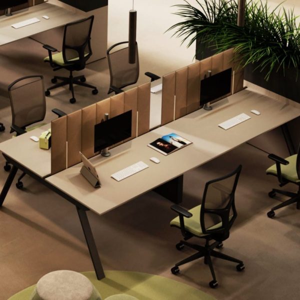 NATIVA | Office desk with sound absorbing screens By Styloffice