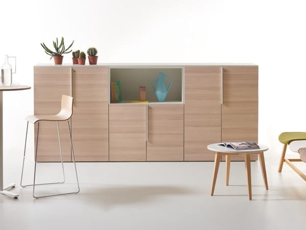 K-BOX | Oak office storage unit By Manerba
