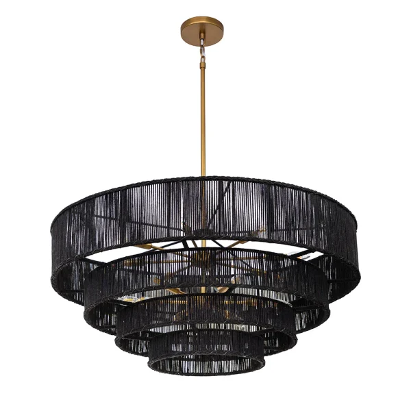 Lumina Chandelier - Black Jute By Sunpan